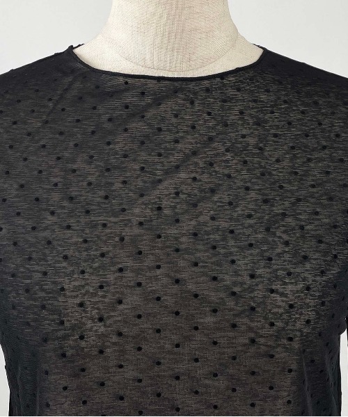 PICCIN PERLA(ピッチンペルラ)の「フロッキードットシアークルーネックカットソー(Tシャツ/カットソー・レディース・ブラック・M)」の16枚目の写真