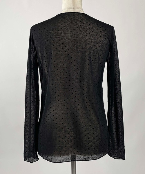 PICCIN PERLA(ピッチンペルラ)の「フロッキードットシアークルーネックカットソー(Tシャツ/カットソー・レディース・ブラック・M)」の15枚目の写真