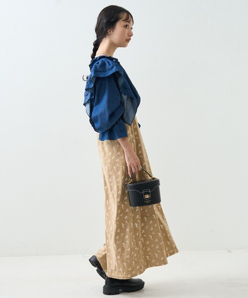 FREAK'S STORE(フリークスストア)の「フリルボレロ(カーディガン/ボレロ・レディース・オフホワイト/ネイビー・フリ-)」の3枚目の写真