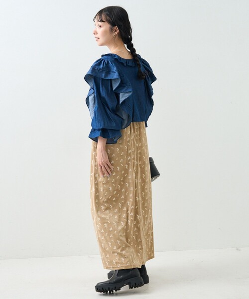 FREAK'S STORE(フリークスストア)の「フリルボレロ(カーディガン/ボレロ・レディース・オフホワイト/ネイビー・フリ-)」の4枚目の写真