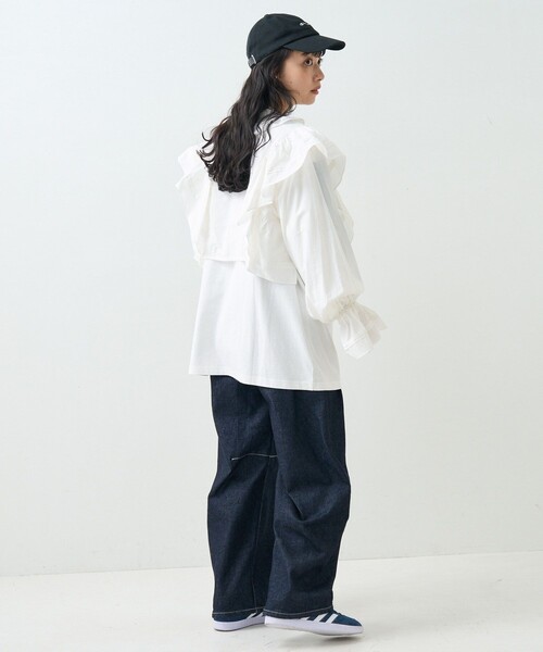 FREAK'S STORE(フリークスストア)の「フリルボレロ(カーディガン/ボレロ・レディース・オフホワイト/ネイビー・フリ-)」の11枚目の写真