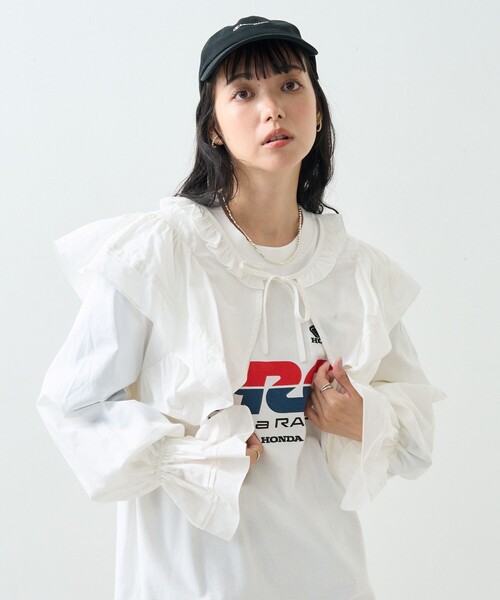 FREAK'S STORE(フリークスストア)の「フリルボレロ(カーディガン/ボレロ・レディース・オフホワイト/ネイビー・フリ-)」の15枚目の写真