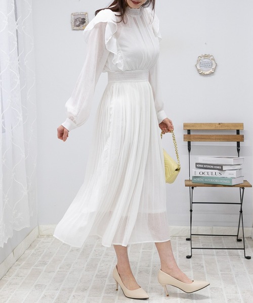 くすみピンク　プリーツロングワンピース くすみピンク プリーツロングワンピース くすみピンク プリーツ