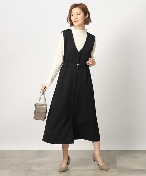 grove(グローブ)の「◆ウール見え前開きジャンドレワンピース(ワンピース・レディース・ブラウン系/ベージュ系その他2/ブラック・04/05/02/01/03)」の4枚目の写真