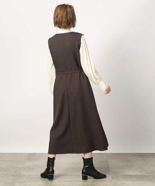 grove（グローブ）の「◇ウール見え前開きジャンドレワンピース