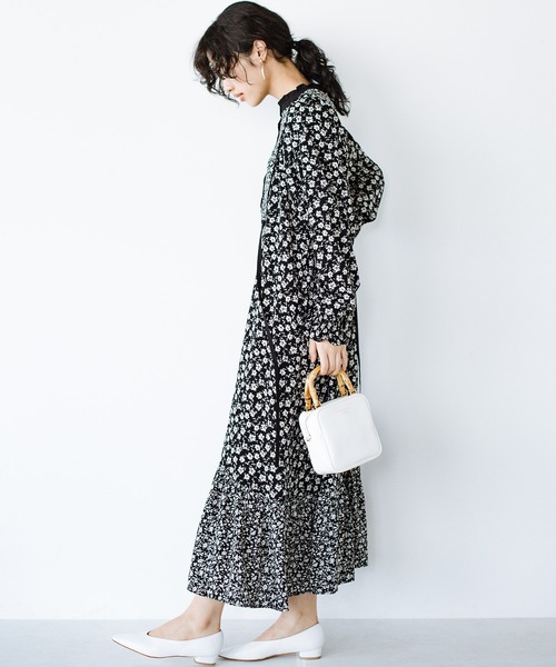 haco!（ハコ）の「【スザンヌさんコラボ】花束と花柄のいいとこ取り。自分も愛でるONE-PIECE by LOVE&PEACE PROJECT（ワンピース・レディース・ブラック系その他/ブラウン系その他・MEDIUM/LARGE/SMALL/X-LARGE）」の14枚目の写真
