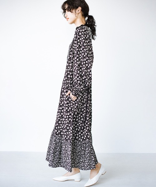 haco!（ハコ）の「【スザンヌさんコラボ】花束と花柄のいいとこ取り。自分も愛でるONE-PIECE by LOVE&PEACE PROJECT（ワンピース・レディース・ブラック系その他/ブラウン系その他・MEDIUM/LARGE/SMALL/X-LARGE）」の17枚目の写真