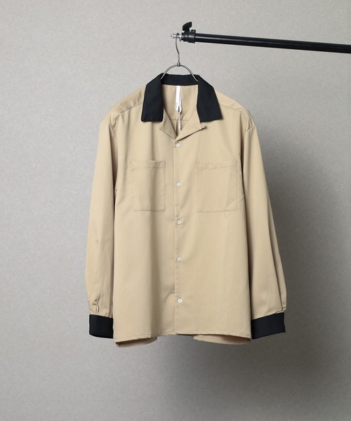 Mag.（マグ）の「ロングスリーブ　クレリックオープンカラーシャツ（シャツ/ブラウス・メンズ・グリーン/オフホワイト/カーキ/サックスブルー/ベージュ/モカ/ブラック・LARGE）」の4枚目の写真