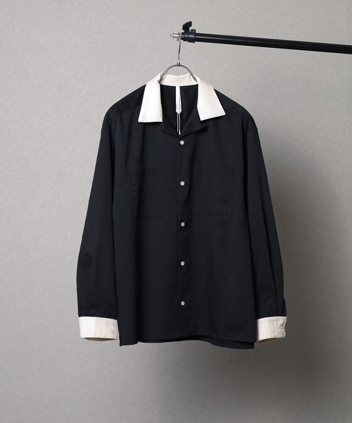Mag.（マグ）の「ロングスリーブ　クレリックオープンカラーシャツ（シャツ/ブラウス・メンズ・グリーン/オフホワイト/カーキ/サックスブルー/ベージュ/モカ/ブラック・LARGE）」の3枚目の写真