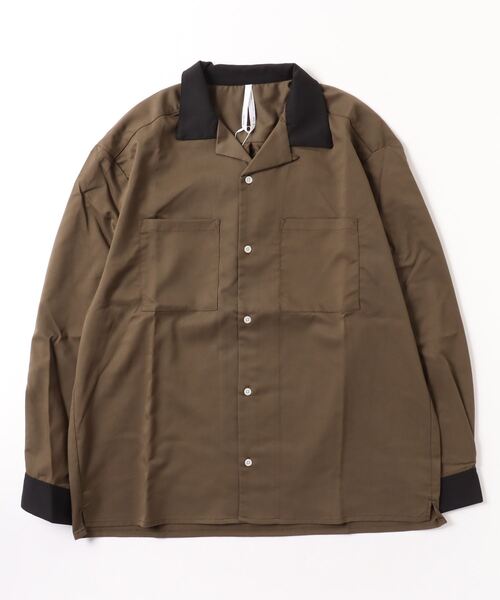 Mag.（マグ）の「ロングスリーブ　クレリックオープンカラーシャツ（シャツ/ブラウス・メンズ・グリーン/オフホワイト/カーキ/サックスブルー/ベージュ/モカ/ブラック・LARGE）」の17枚目の写真