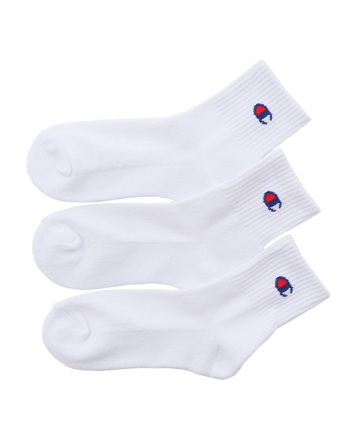 Champion（チャンピオン）の「【Champion/チャンピオン】キッズ 【3足組】クォーターレングスソックス【ハーフパイル】（ソックス/靴下・キッズ・ホワイト/その他・FREE）」の2枚目の写真