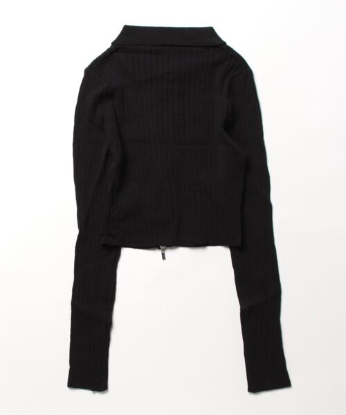 clear（クリア）の「長袖透かし編みダブルジップニットトップス≪2024SS≫（ニット/セーター・レディース・ブラック/カーキ/グレー/ピンク・F）」の21枚目の写真