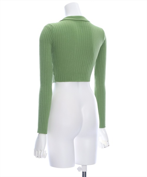 clear（クリア）の「長袖透かし編みダブルジップニットトップス≪2024SS≫（ニット/セーター・レディース・ブラック/カーキ/グレー/ピンク・F）」の7枚目の写真