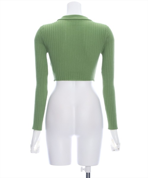 clear（クリア）の「長袖透かし編みダブルジップニットトップス≪2024SS≫（ニット/セーター・レディース・ブラック/カーキ/グレー/ピンク・F）」の8枚目の写真