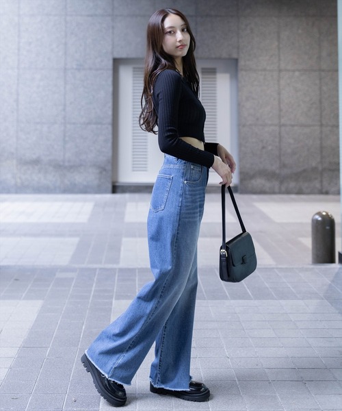 clear（クリア）の「長袖透かし編みダブルジップニットトップス≪2024SS≫（ニット/セーター・レディース・ブラック/カーキ/グレー/ピンク・F）」の19枚目の写真