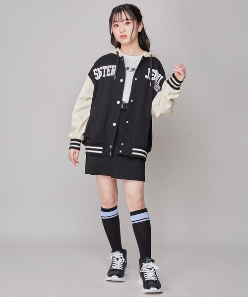 SISTER JENNI（SISTER JENNI）の「【コットン100％】フード付きスウェットスタジャン（スタジャン・キッズ・ブルー/ブラック・140cm/150cm/160cm/130cm）」の15枚目の写真