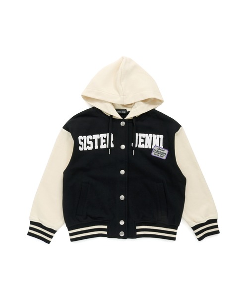 SISTER JENNI（SISTER JENNI）の「【コットン100％】フード付きスウェットスタジャン（スタジャン・キッズ・ブルー/ブラック・140cm/150cm/160cm/130cm）」の3枚目の写真