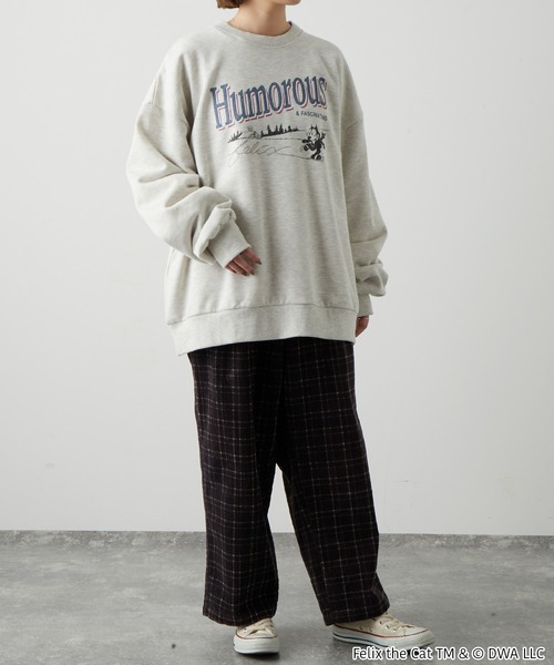 フィレックス レトロ スウェット トレーナー 長袖 新品 ブラックY THE FELiX（フェリクス）の「0FELIX THE CAT⁄フィリックス・ザ