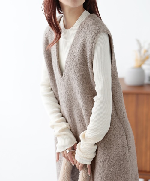 フェイクリングウールVネックジャンパースカート（ジャンパースカート）｜nouvellemoi（ヌーベルモイ）