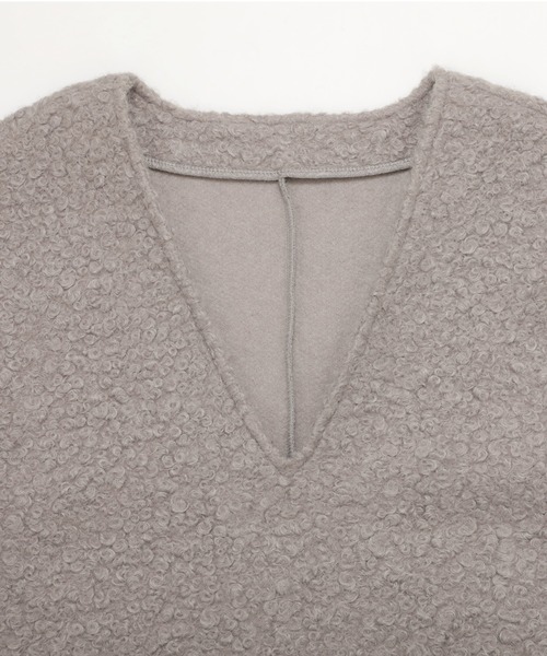 nouvellemoi（ヌーベルモイ）の「フェイクリングウールVネックジャンパースカート（ジャンパースカート・レディース・グレー/ベージュ系その他/ブラック・L/S/M）」の10枚目の写真