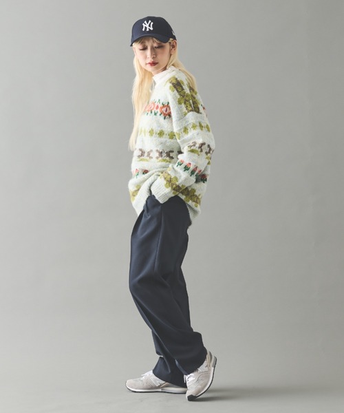 MERLOT(メルロー)の「モチーフラインニット(ニット/セーター・レディース・ホワイト/ブラウン・FREE)」の11枚目の写真