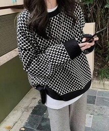 ニット セーター ブロックチェックBIGニット レディース ブロックチェックニット[KB47-22J370]｜URBAN RESEARCH公式