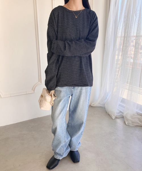 おねさん企画ボーダーロンTee 2点セット Amazon | [Nestkanina] ボーダー柄 ロンT ゆる 長袖 ビッグ