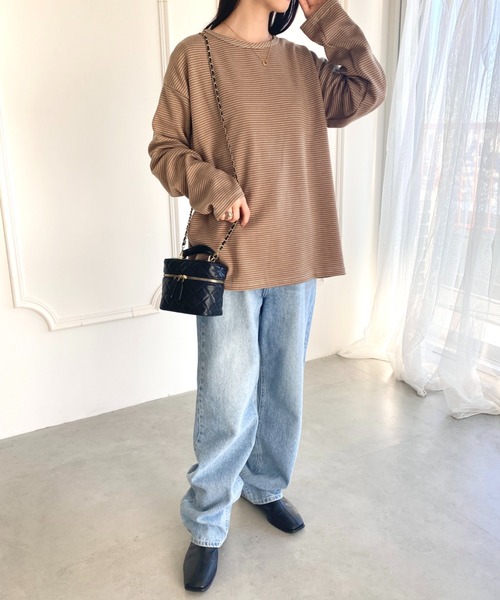 wears(ウェアーズ)の「ボーダーロンT(Tシャツ/カットソー・レディース・ホワイト/ブラウン/ブラック・FREE)」の17枚目の写真