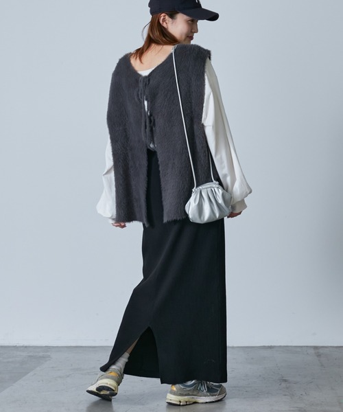 CIAOPANIC TYPY（チャオパニックティピー）の「【2WAY】エコファー紐付きベスト（ベスト・レディース・ベージュ/ブラウン/グレー・ONE SIZE）」の13枚目の写真