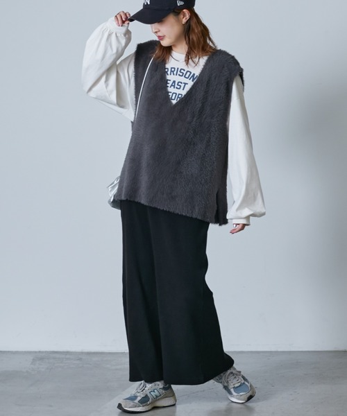 CIAOPANIC TYPY（チャオパニックティピー）の「【2WAY】エコファー紐付きベスト（ベスト・レディース・ベージュ/ブラウン/グレー・ONE SIZE）」の11枚目の写真