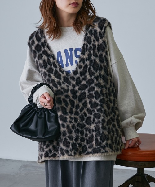 CIAOPANIC TYPY（チャオパニックティピー）の「【2WAY】エコファー紐付きベスト（ベスト・レディース・ベージュ/ブラウン/グレー・ONE SIZE）」の14枚目の写真