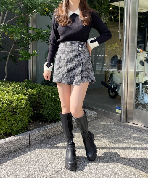 NOMAE(ノーマエ)の「ラップスカパン(その他パンツ・レディース・アイボリー/ダークグレー/ブラック・FREE)」の10枚目の写真