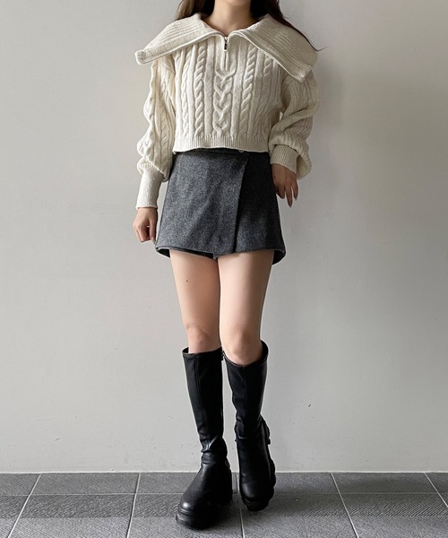 NOMAE(ノーマエ)の「ラップスカパン(その他パンツ・レディース・アイボリー/ダークグレー/ブラック・FREE)」の20枚目の写真