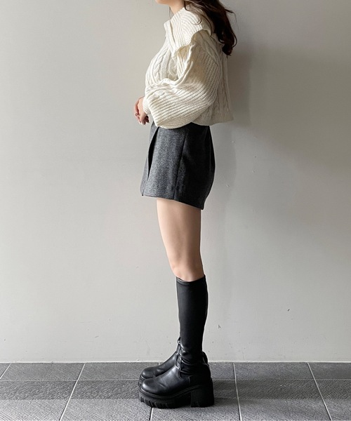 NOMAE(ノーマエ)の「ラップスカパン(その他パンツ・レディース・アイボリー/ダークグレー/ブラック・FREE)」の21枚目の写真