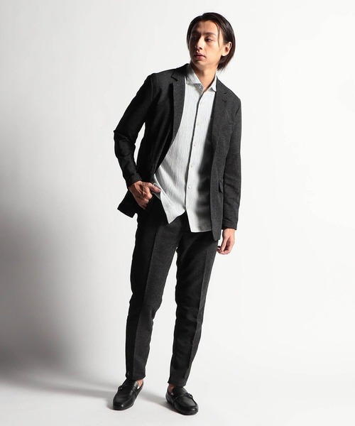 HIDEAWAYS NICOLE(ハイダウェイニコル)の「マーブルカラミイージーパンツ(スラックス・メンズ・チャコールグレー/ネイビー/サックスブルー/トップグレー・SMALL/MEDIUM/LARGE/X-LARGE)」の6枚目の写真