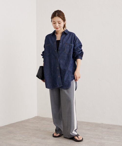 JOURNAL STANDARD(ジャーナルスタンダード)の「《追加3》ライトオンスデニムシャツ(シャツ/ブラウス・レディース・ネイビー/ブルー系その他・FREE)」の5枚目の写真