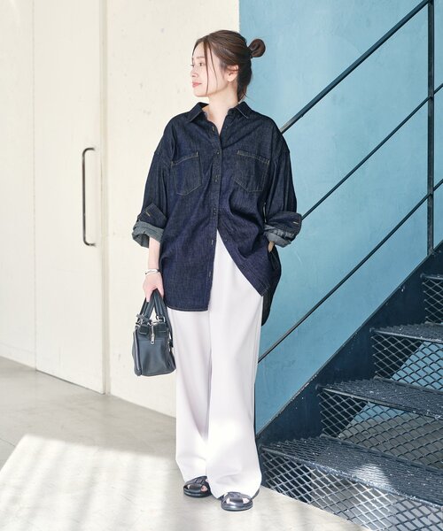 JOURNAL STANDARD(ジャーナルスタンダード)の「《追加3》ライトオンスデニムシャツ(シャツ/ブラウス・レディース・ネイビー/ブルー系その他・FREE)」の10枚目の写真