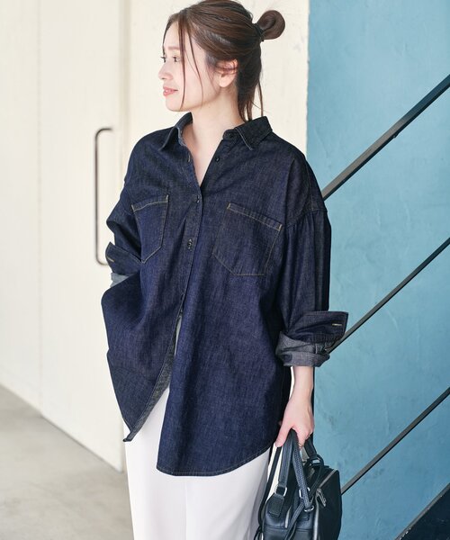 JOURNAL STANDARD(ジャーナルスタンダード)の「《追加3》ライトオンスデニムシャツ(シャツ/ブラウス・レディース・ネイビー/ブルー系その他・FREE)」の13枚目の写真