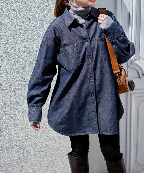 JOURNAL STANDARD(ジャーナルスタンダード)の「《追加3》ライトオンスデニムシャツ(シャツ/ブラウス・レディース・ネイビー/ブルー系その他・FREE)」の20枚目の写真