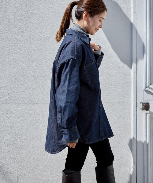 JOURNAL STANDARD(ジャーナルスタンダード)の「《追加3》ライトオンスデニムシャツ(シャツ/ブラウス・レディース・ネイビー/ブルー系その他・FREE)」の21枚目の写真