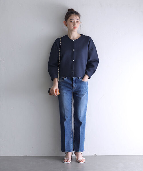 La TOTALITE(ラトータリテ)の「クロップドパールカーディガン(カーディガン/ボレロ・レディース・ベージュ/ネイビー/ホワイト・FREE)」の16枚目の写真