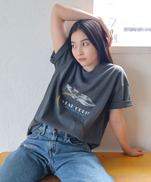 ANME（アンメ）の「【4サイズ展開】宇宙プリント半袖Tシャツ（Tシャツ/カットソー・レディース・ブラック系その他/ブラック系その他3/ブラック系その他2/ブラック系その他4/ブラック系その他6/ブラック系その他5・M/L/XXL/XL）」の9枚目の写真