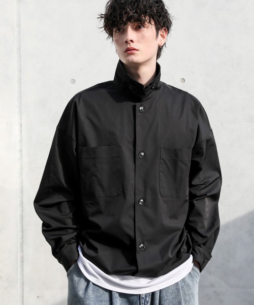 セール】2wayハイネック仕様ダブルポケットシャツジャケット（その他