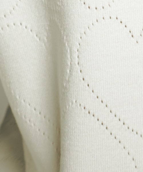 DOUBLE STANDARD CLOTHING（ダブルスタンダードクロージング）の「ハートインターシャニット（ニット/セーター・レディース・ネイビー/オフホワイト・36/38）」の3枚目の写真