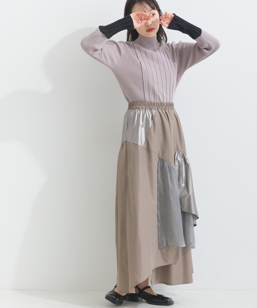 terrace(テラス)の「ライン配色ハイネックリブニット長袖プルオーバー(ニット/セーター・レディース・オフホワイト/ブルー/グレー/ブラック・MEDIUM)」の20枚目の写真