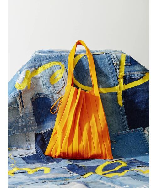 AMERICAN HOLIC（アメリカンホリック）の「エコカルットプリーツBAG<エコ・軽い・ニット>（エコバッグ/サブバッグ・レディース・ブルー/ブラック/オレンジ・FREE）」の5枚目の写真