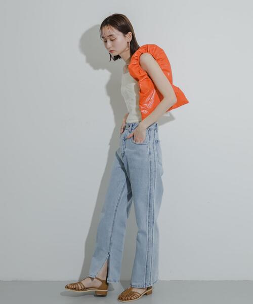 SENSE OF PLACE by URBAN RESEARCH（センスオブプレイスバイアーバンリサーチ）の「ギャザーハンドバッグ（ハンドバッグ・レディース・アイボリー/ブラック/レッド・ONE）」の10枚目の写真