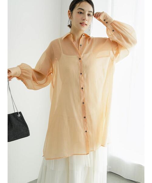 Te chichi（テチチ）の「シアーミニシャツワンピース（ワンピース・レディース・オレンジ/ブルー/オフホワイト・F）」の13枚目の写真