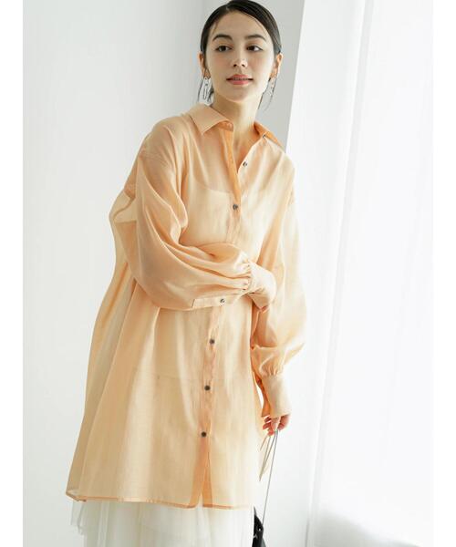 Te chichi（テチチ）の「シアーミニシャツワンピース（ワンピース・レディース・オレンジ/ブルー/オフホワイト・F）」の14枚目の写真