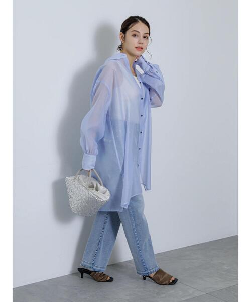 Te chichi（テチチ）の「シアーミニシャツワンピース（ワンピース・レディース・オレンジ/ブルー/オフホワイト・F）」の19枚目の写真